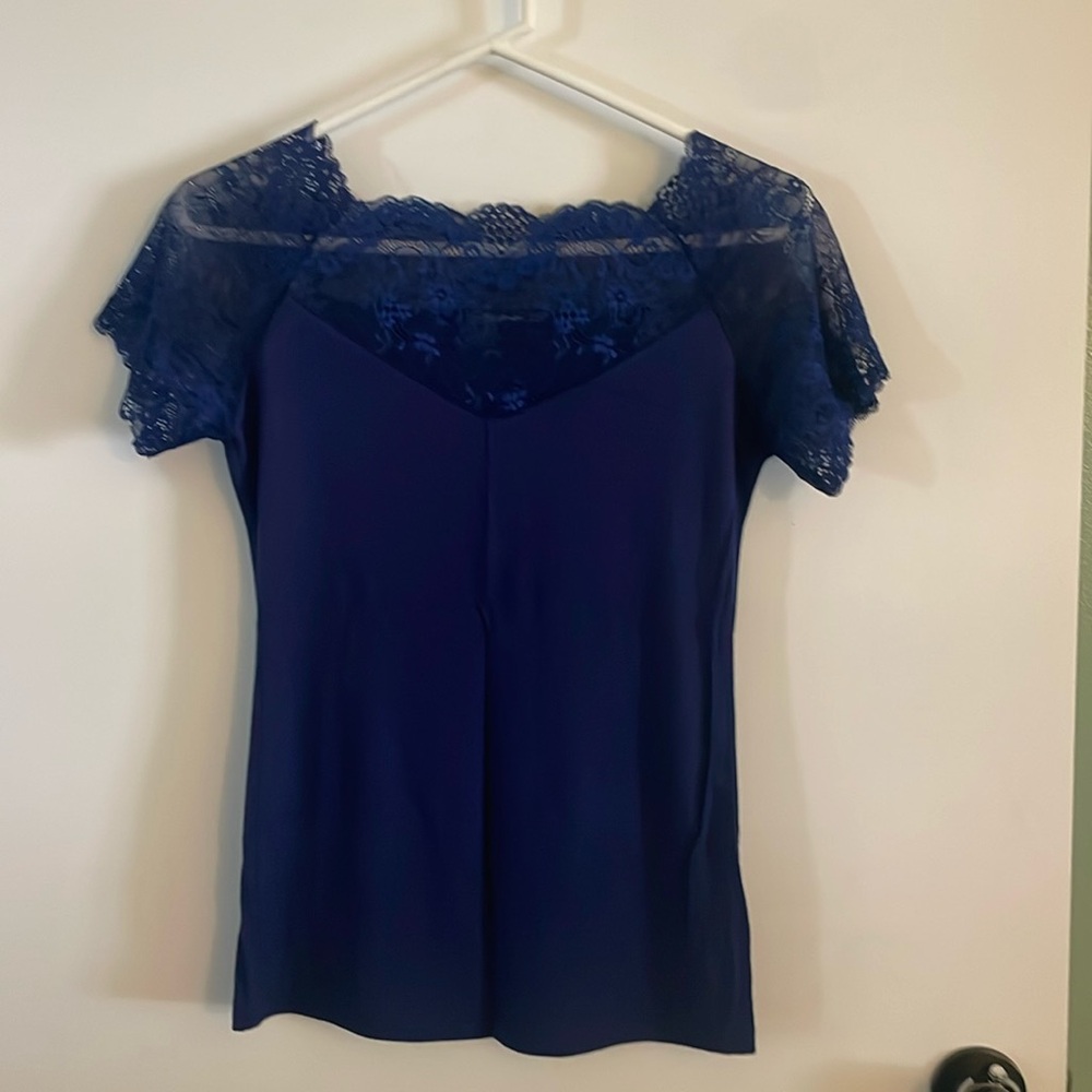 Blue top with lace